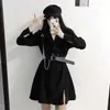 Cyjr czarny gotycka sukienka koreański harajuku vintage mini garnitur lato sukienki dla kobiet eleganckie ubrania biurowe cosplay 210527