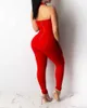 Mulheres Sexy Club desgaste Halter Gargantão Sem Mangas Borla Design Jumpsuits Zipper Up Back Plus Size Gambsuit 210716