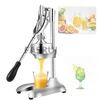 Kommersiell Rostfritt stål Juicer Manuell Hand Press Juicer Squeezer Citrus Citron Orange Granatäpple Fruktjuice Extractor