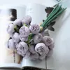 Flores decorativas grinaldas de chá de seda artificial Rosa real Touch real Bouquet Fake Bouquet Home Vase Decor
