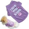 4 Boyutlu Köpek Giyim Ürünleri Pets Giysileri İlkbahar ve Yaz Pet Vest T-Shirt I Free Kisses 6 Renk DD313