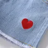 Jeans per ragazze, modello a cuore corto, vestiti estivi per bambina