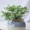 Decorative Flowers & Wreaths Artificial Eucalyptus Grass Bush Fake Plastic Green Leaves Plant For Home Office Decoration