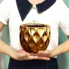 Nordic keramische vaas gouden grote mond bloem arrangement woonkamer craft decoratie gedroogde pot vis 211215