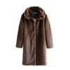 Women's Fur & Faux 2021 Autumn Winter Plus Size S-9XL Coat Women Mink Jacket Female Thick Warm Hooded Long Oversize A3035