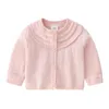 Bebê infantil meninas manga longa malha casaco cardigan + vestido conjuntos de roupas primavera outono crianças menina roupas terno 210429