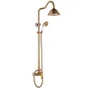 Antik dusch Set European Style Vintage Head Brass Bathroom Caucet House Top Spray Fixtures AT899 uppsättningar