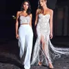 Letnia bez ramiączek Długa Sukienka Noc Party Koronki Damskie Bodycon Fringed White Maxi Vestido 210525