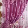 Haute Qualité 250*100 cm Pivoine Motif Voile Rideaux Pour Salon Fenêtre Rideau Tulle Sheer Cortinas Rideaux Rideaux