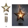 Solar Lamps LED Iron Wind Chime Light Star Moon Sun Shape Outdoor Garden Waterproof Hanging Lights Battery Yard Decoration Lamp