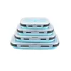 4 Pcs BPA Free Silicone Collapsible Outdoor Lunch Box Food Storage Container Eco-Friendly Microwavable Portable Picnic Camping 210818
