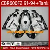 Corpo + Tanque para Honda CBR 600F2 600 F2 CC 600FS 91 91 93 94 Bodywork 63No.26 CBR600 FS CBR600F2 CBR600FS 1991 1992 1993 1994 CBR600-F2 600cc 91-94 Fairings Kit Azul