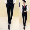 Men's Suits & Blazers Nice Men Boutique Cotton Fashion Pure Color Wedding Dresses Suit Pants / Male Premium Brand Slim Business Trousers