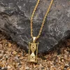 Europeiska 2019 Hip Hop Men039S Hourglass Zircon Pendant Two Color Electricating Street Rap Personlighetsmycken Pendantörhängen6086719