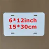 De gros! Sublimation aluminium licence 6*12 pouces blanc blanc plaque de voiture en métal marque de transfert de chaleur bricolage permis de conduire A12