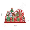 2021 Christmas Upgrade Decorations Houten Print Sneeuwpop Ornamenten Xmas Wood Crafts for Table Decor