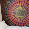 Мандала гобелен 200 * 150см квадратная стена висит цветные напечатанные декоративные индийские одеяло йога коврик дома спальня арт ковер 210609
