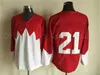 24S Men Ice Hockey 1972 Retror 21 STAN MIKITA Jersey 28 BOBBY CLARKE 29 KEN DRYDEN 35 TONY ESPOSITO YVAN COURNOYER Stitched Red White