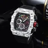 Casual sporthorloge heren topmerk luxe quartzhorloges herenklok mode chronograaf siliconen band selling262r