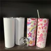 20Oz Sublimation Leerer Edelstahl Tumbler 600ml DIY Gerade dünne Wasserflasche isoliert Dünne Tee Bier Kaffeetassen