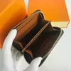 N63069 Zippy Zipper Wallets Woman Luxurys Designers Canvas Coin Presh Card Slot Slot Beach Wallet Fashion Bag مع Orange Box M60067