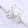 Lámpara colgante Lucktune, pendientes colgantes de Flor Retro, aro redondo de acero inoxidable de filigrana para mujer, regalo, joyería de moda Accesso290i