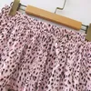 Kjolar Sexig Leopardtryck Ruffled kvinnors kjol Girls 'Fashion Lace A-Line All-Match Casual Kort kjol#G30