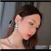 Jewelrykorean Style Pearl Dangle Earrings For Women Long Tassel Rhinestone Weddings Party Jewelry Aessories & Chandelier Drop Delivery 2021