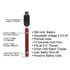Косо Vape Pen Wheateat Battery батарея 380mAh переменная напряжение дна 3.3-3.8-4.3-4,8 В для патронов толстых картриджей 510