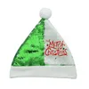 Sublimation Blanks Sequin Christmas Hats Decoration MDF Party Hat Children Adult DIY Creative Blingbling Xmas Gift 5 Color 18% Discount XD24859