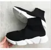 Fashion designers luxury boot Knit Socks shoes speed trainer High Race Runnersmens womens sneakers Black white Slip-on triple s Casual Shoe