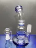 Kleine olie DAB Rigs Hookahs Dikke Honingraat Percolator Glass Bong 14.4mm Joint Water Pipes With Nail Dome Zeusartshop