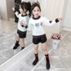 Sweater Girl Patchwork For Letter Kid Spring Autumn Kids Clothes 6 8 10 12 14 210528