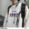 NEPLOHA COREANO 1997 Carta Impresso Moletons Homens Outono Casual O Neck Man Baggy Hoodies Oversized Tops Homens Roupas 210818