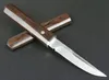 Survival Düz Bıçak D2 Damla Noktası Saten Bıçak Ahşap + Çelik Kafa Kolu Sabit Bıçak Bıçaklar Woods Kılıf