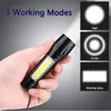 Torce elettriche portatili Mini LED XPE COB con 3 modalità ricaricabili Zoom Light campeggio impermeabile