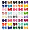 2 pièces/lot 4 pouces couleurs unies cheveux arcs avec Clips pour filles cadeau Boutique ruban arcs bricolage enfants cheveux accessoires