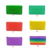 Push Bubble Rainbow Bolso Monedero Niños Adultos Hoyuelo Juguete Tablero de alivio de presión Controlador Pluma Bolsa de cosméticos Juguetes Creatividad Popper Bolsas