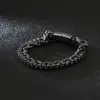 Lien chaîne homme bijoux Bracelets magasin 220 11mm acier inoxydable rétro noir Double couche Bracelet hommes JB119218-KFC