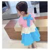2021 Yeni Moda Kız Elbise Yaz Prenses Çocuklar Kızlar için Elbiseler Doğum Günü Partisi Elbise Çocuk Giyim Toddler Bebek Giysileri Q0716
