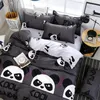 Sängkläder sätter kinesisk stil tecknad panda mönster set sängkläder duvet täckplåt pillowcases 4pcs / set