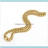 Chains Necklaces & Pendants Jewelrychains 316L Stainless Steel Gold Necklace High Quality Color Plating Curb Cuban Chain Aesories For Men Wo