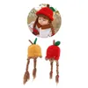 48cm Barn Stickad Wig Hat med 2 Big Braid Girls Söt Vinterlock Apple Shape Caps Hats