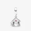 Fijne sieraden Authentiek 925 Sterling Silver Bead Fit Charmarmbanden Mom's House Dange Charms Safety Chain Hanger Diy Beads8025401