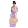 Talla grande 3xl 4xl 5x Mujeres Maxi Vestidos de fiesta Spaghetti Strap Vestido de rayas Ropa de verano Moda elegante sin mangas DHL 5081