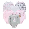 Combinaisons 3 6pcs nés bébé garçon pijamas fille 100 coton ropa doux de nourric