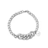 2021 original Cuban stitching cable chain bracelet diamond-studded pearl men and women hip-hop personality simple Korean student hand jewelry trend