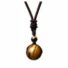 Natural Crystal Stone Ball Bead Handmade Pendant Necklaces With Rope Chain For Women Men Lucky Party Decor Jewelry