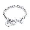 Mode amour bracelet bijoux en acier inoxydable femmes or rose argent en forme de coeur bracelets porte-bonheur pour cadeau d'anniversaire meilleure qualité