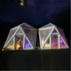 Tenda gonfiabile a piramide quadrata personalizzata Air Clear Hotel Casa fieristica a tubo ermetico trasparente Bubble con pompa